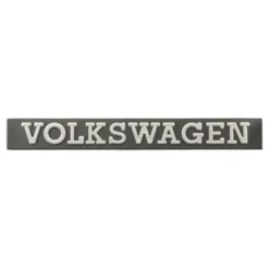 Emblème arrière VOLKSWAGEN chromé sur fond noir de coffre pour VW Golf 1 Berline Cabriolet et Jetta 1 (02/1974-02/1984)