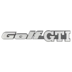 Emblème GOLF GTI argent sur fond noir pour face arrière de VW Golf 2 GTI (08/1987-)