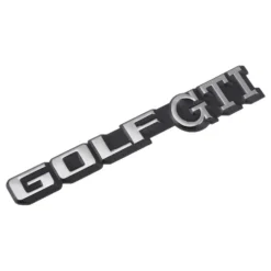 Emblème GOLF GTI argent sur fond noir pour face arrière de VW Golf 2 GTI 8S (-07/1987)