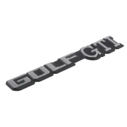 Emblème GOLF GTI argent sur fond noir pour face arrière de VW Golf 2 GTI 8S (-07/1987)