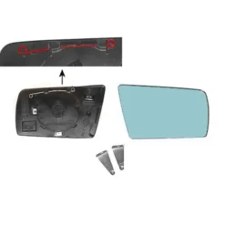 Glace de rétroviseur droit pour Mercedes Classe C (W202), version convexe
