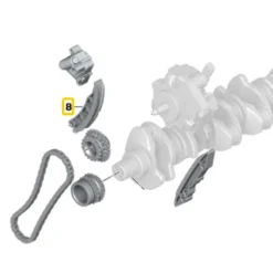 Glissière sur chaine de distribution inférieure pour BMW série 1 E87 118d et 120d