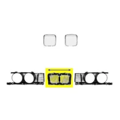 Grille de calandre centrale largeur 37cm en plastique noir pour BMW Série 5 E34 Berline et Touring phase 1 (-03/1994) - version étroite