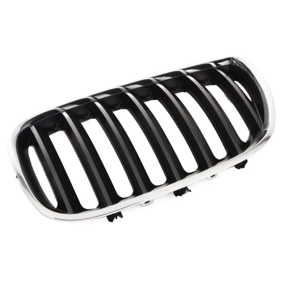 Grille de calandre gauche noire pourtour chromé pour BMW X5 E53 phase 2 (10/2003-) - côté conducteur