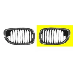 Grille de calandre gauche noire pourtour chromé pour BMW Série 3 E46 Coupé et Cabriolet phase 1 (-03/2003) - côté conducteur