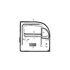 Guide de vitre petit modèle pour VOLKSWAGEN Coccinelle Berline (08/1964-12/1977), Combi Bay Window (08/1967-) et Type 3 (08/1965-)
