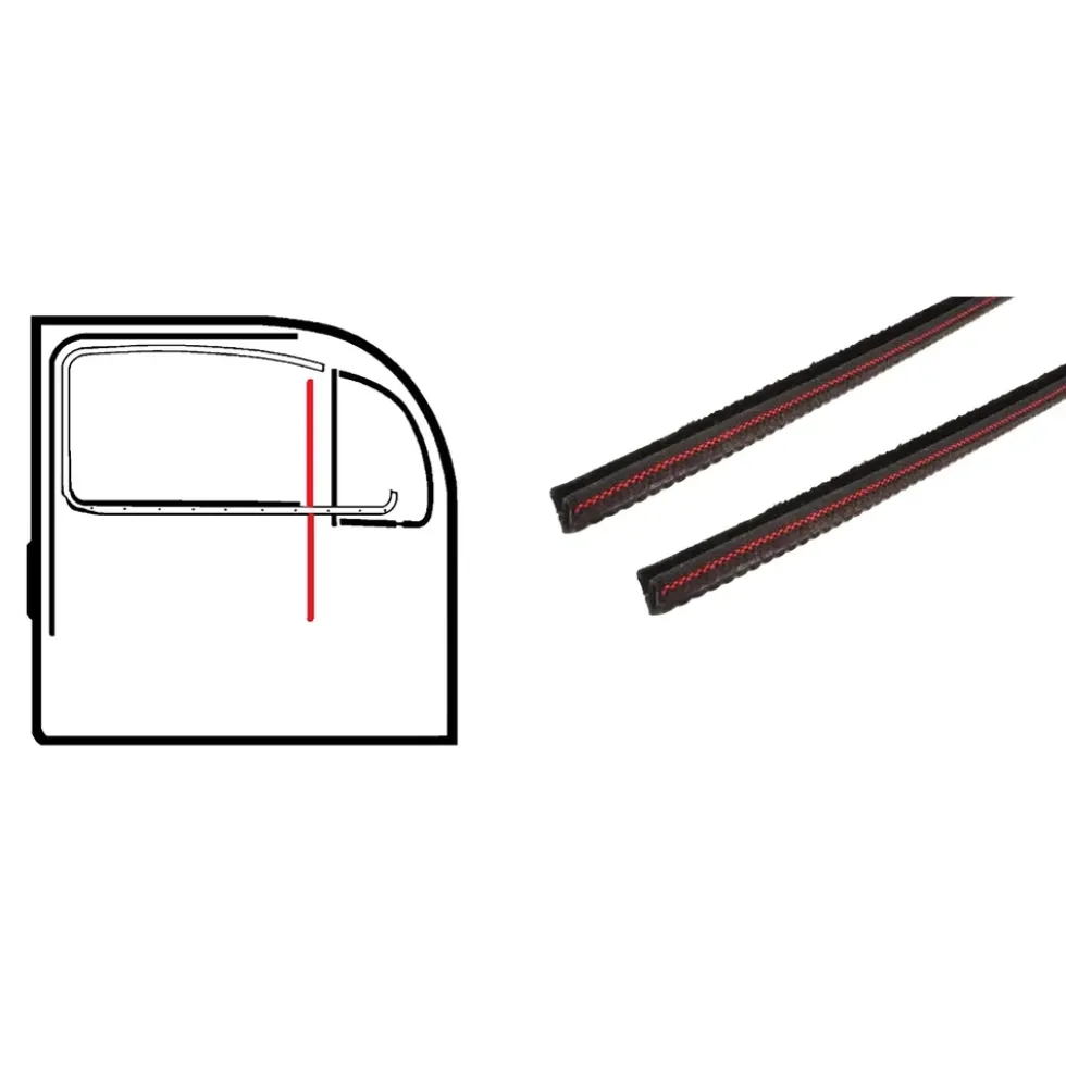 Guides de vitre verticaux petits modèles pour Volkswagen Coccinelle Berline (03/1952-07/1964) & Type 3 (04/1961-07/1965), la paire