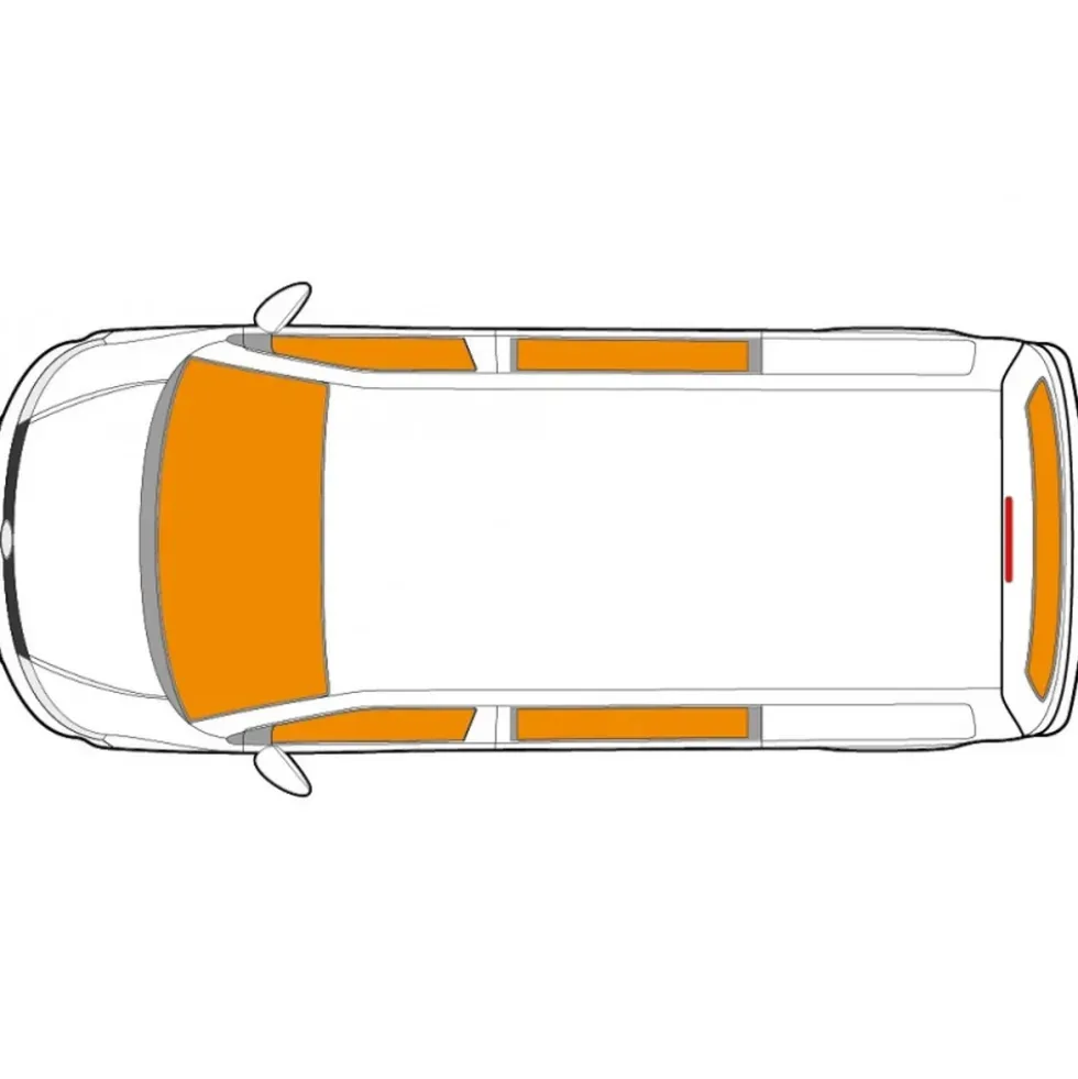 Isolants thermiques intérieurs 5 couches pour Transporter T6 Combi avec Hayon - 6 pièces