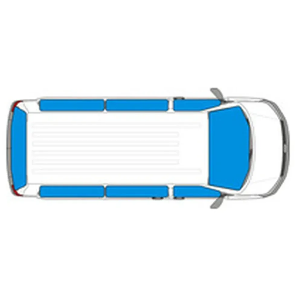 Isolants (8) thermiques intérieurs 9 couches pour VW T6 & T6.1 châssis court - avec hayon - 2015 à 2021