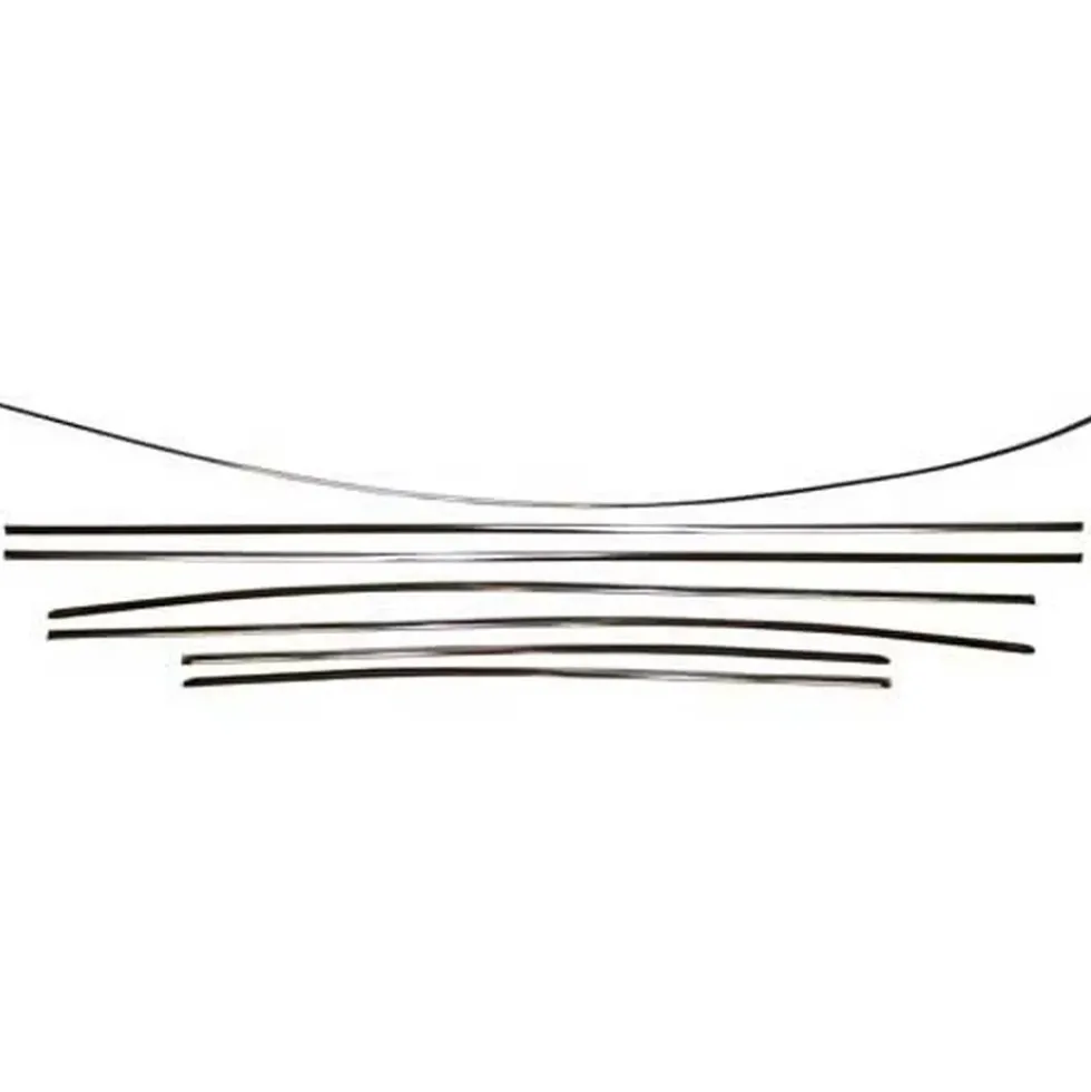 Jeu de baguettes de carrosserie pour Volkswagen Coccinelle Berline (08/1966-07/1967) - alu