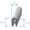 Joint à armature métallique blanc - 9 x 13,5 mm