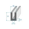 Joint de calage noir en forme de U - 10 x 15 mm