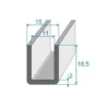 Joint de calage noir en forme de U - 15 X 18,5 mm