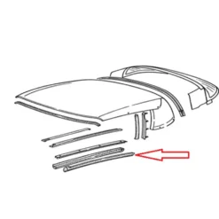 Joint de capote pour Porsche 911 et 964 Cabriolet - côté droit
