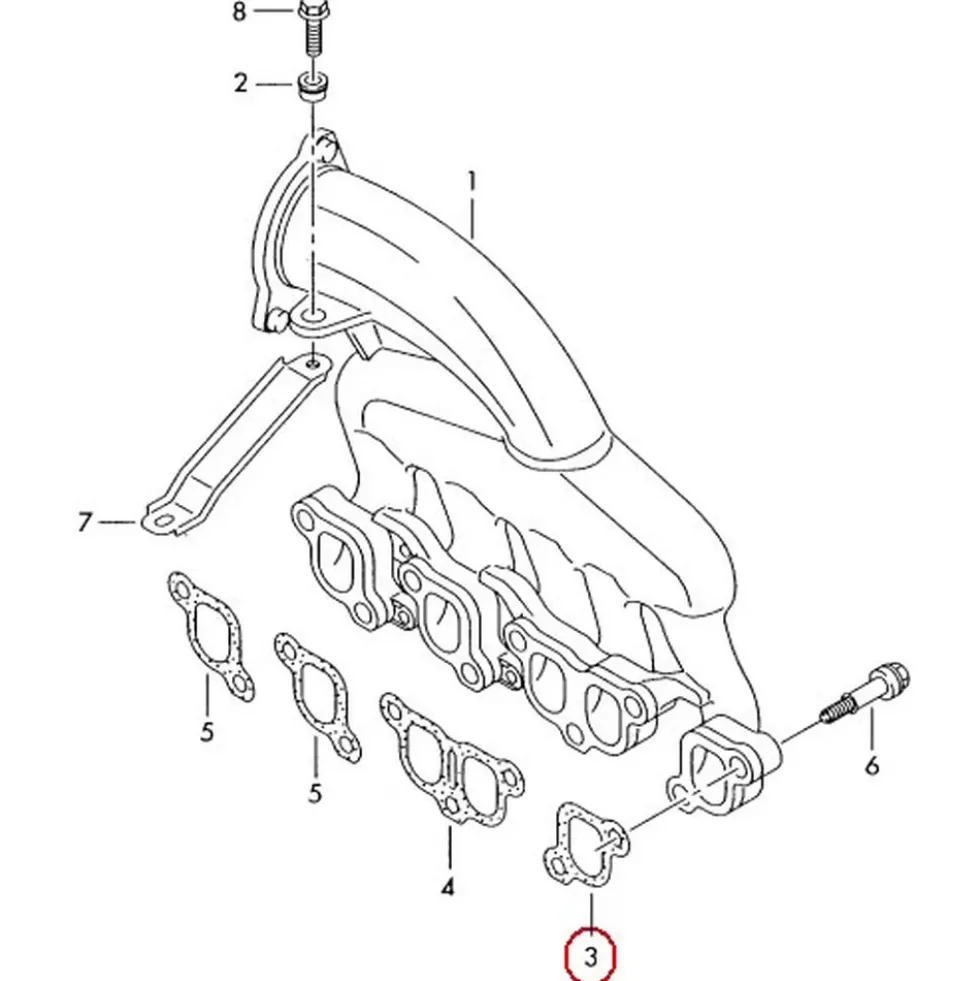 Joint de collecteur d'admission pour VW T5 2.5 TDi