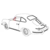 Joint de custode de porte pour Porsche 356 Cabriolet et Coupe KARMANN (1950-1965) - côté droit