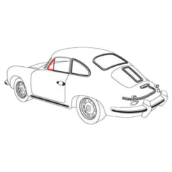 Joint de custode de porte pour Porsche 356 Cabriolet et Coupe KARMANN (1950-1965) - côté gauche