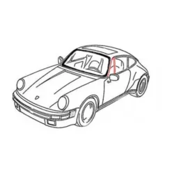 Joint de déflecteur ouvrant pour Porsche 911 et 912 Coupe - côté gauche