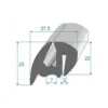 Joint de pare brise noir - 27,5 x 25 mm