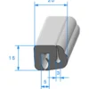 Joint de pare brise - 20,6 x 15 mm
