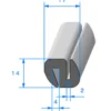 Joint de pare brise - 17 x 14 mm