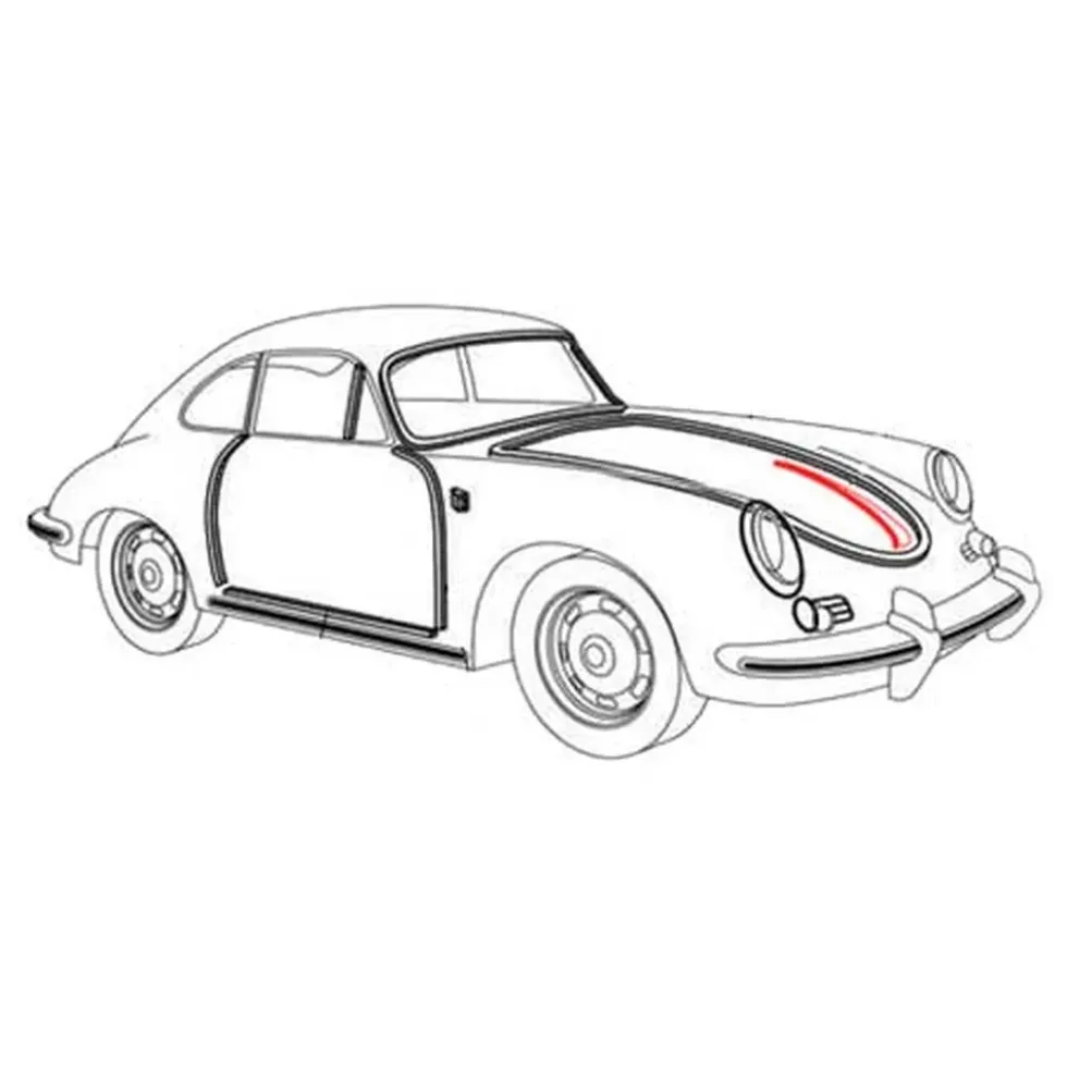 Joint de poignée de capot avant pour Porsche 356 B et C (1960-1965)