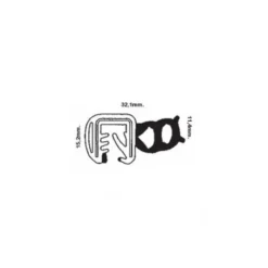 Joint de porte noir - 32,1 x 15,2 mm