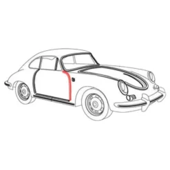 Joint de porte pour Porsche 356 Cabrio, Speedster et Roadster (1950-1965)