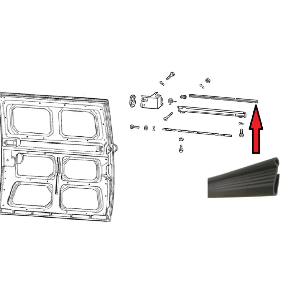 Joint de rail de porte coulissante droit ou gauche pour VOLKSWAGEN Combi Bay Window (08/1967-07/1979)