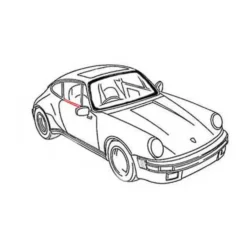 Joint de vitre extérieur pour Porsche 911 et 964 - côté droit