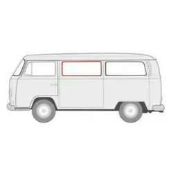 Joint de vitre latérale centrale DeLuxe qualité origine pour VOLKSWAGEN Combi Bay Window (08/1967-07/1979) - Moulure aluminium