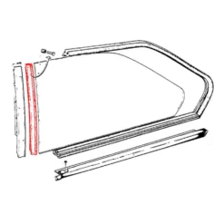 Joint de vitre vertical du déflecteur arrière droit ou gauche pour BMW Série 02 E10 Berline phase 1 et 2 (03/1966-07/1977)