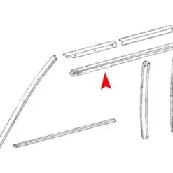 Joint droit entre vitre et capote pour Mercedes SL R107