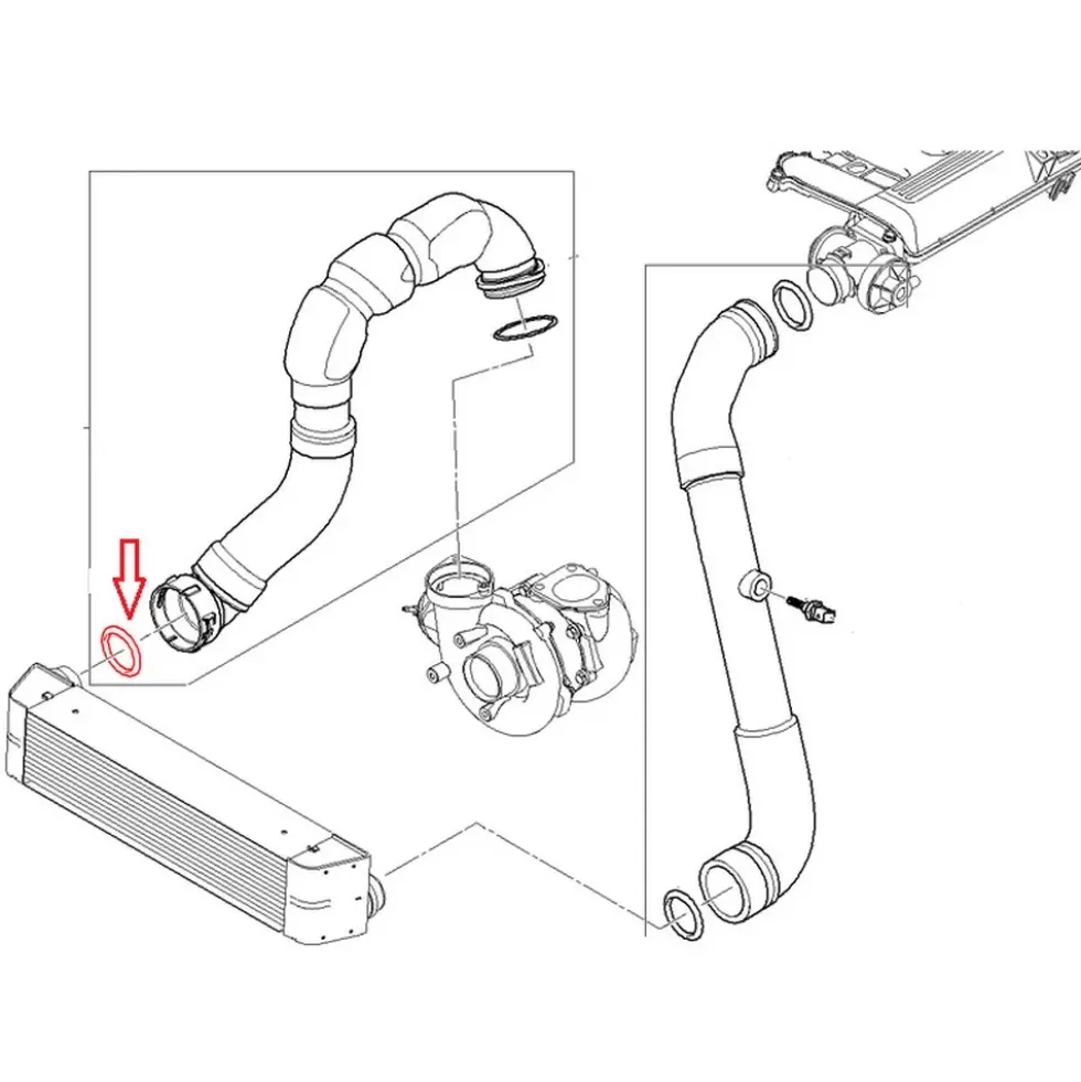 Joint entre conduit d'air et échangeur pour BMW X5 E53
