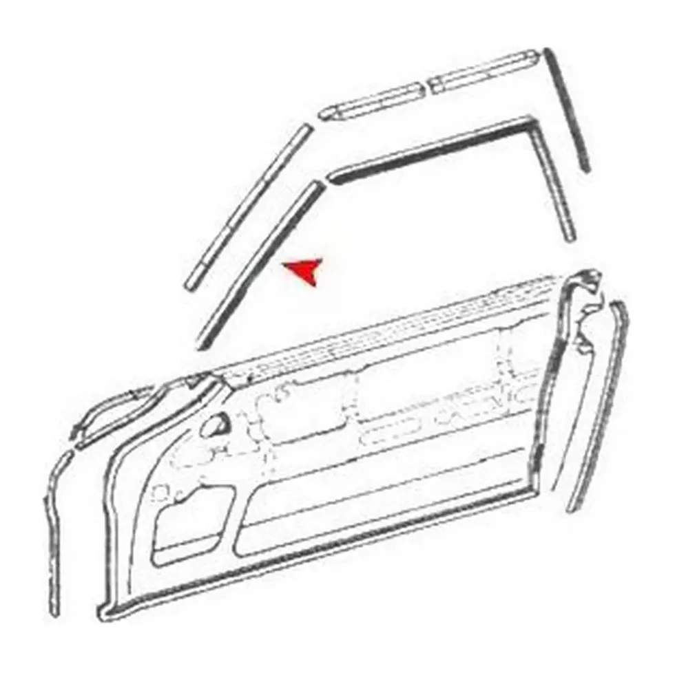Joint entre pare brise et vitre pour Mercedes W113 Pagode