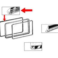 Joint extérieur de vitre pop-out latérale pour VOLKSWAGEN Combi Split Brazil (1957-1975)