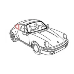 Joint extérieur sur custode arrière mobile pour Porsche 911 et 912 (1965-1977) - côté droit