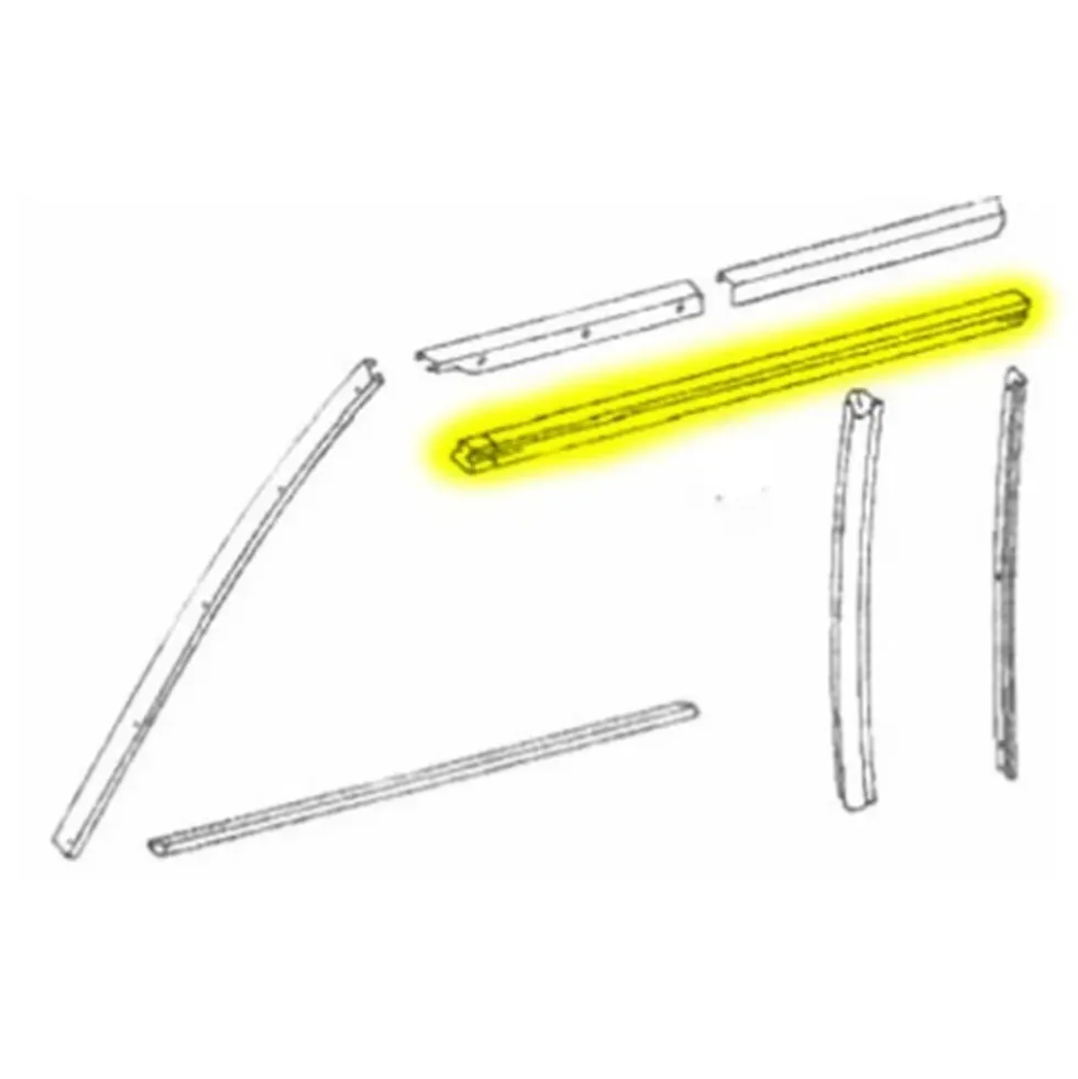 Joint gauche entre vitre et capote pour Mercedes SL R107