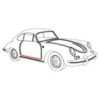 Joint inférieur de porte pour Porsche 356 B et C 1.6 à 2.0