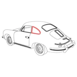 Joint intérieur de custode arrière pour Porsche 356 Coupe (1950-1965) - côté droit