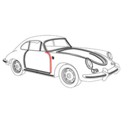 Joint intérieur de porte pour Porsche 356 A, B et C (1956-1965)