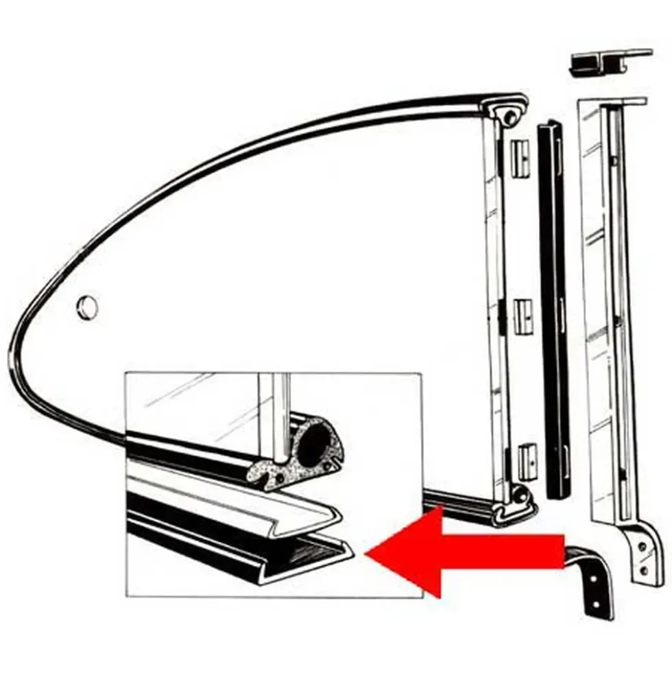 Joints entre caisse et cadres de Popout pour Karmann Ghia 60 ->73 - par 2