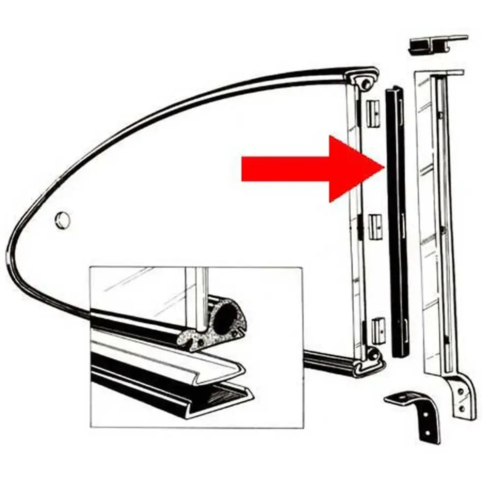 Joints verticaux de Popout pour Karmann Ghia 72 ->74 - par 2