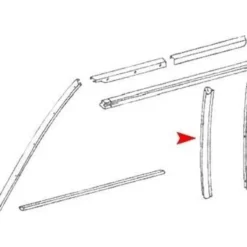 Joint vertical de vitre droit pour Mercedes SL R107