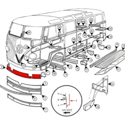 Jupe avant intérieure pour VOLKSWAGEN Combi Split Brazil (1957-1975)