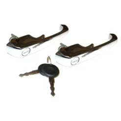 Kit de 2 poignées chromées avec clés de portes avant pour Combi 69 ->79