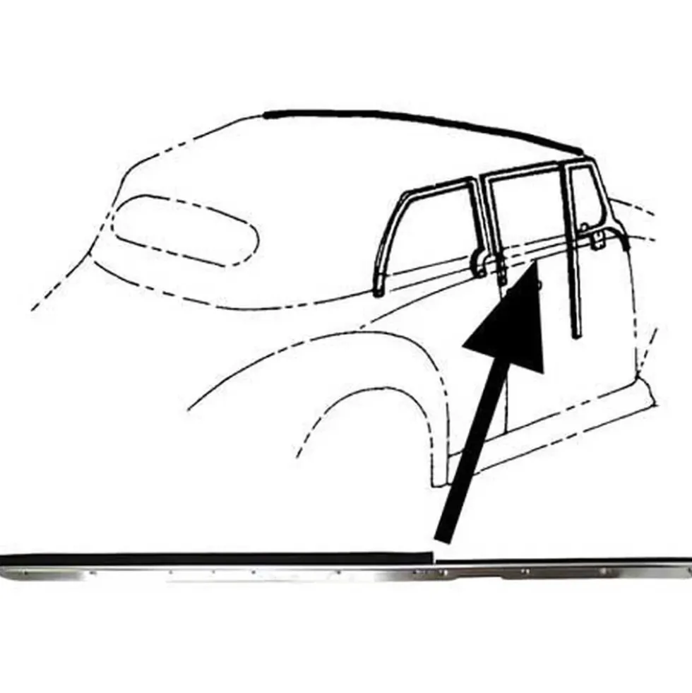 Lèche-vitre extérieur avant droit pour Volkswagen Coccinelle Cabriolet (08/1965-)