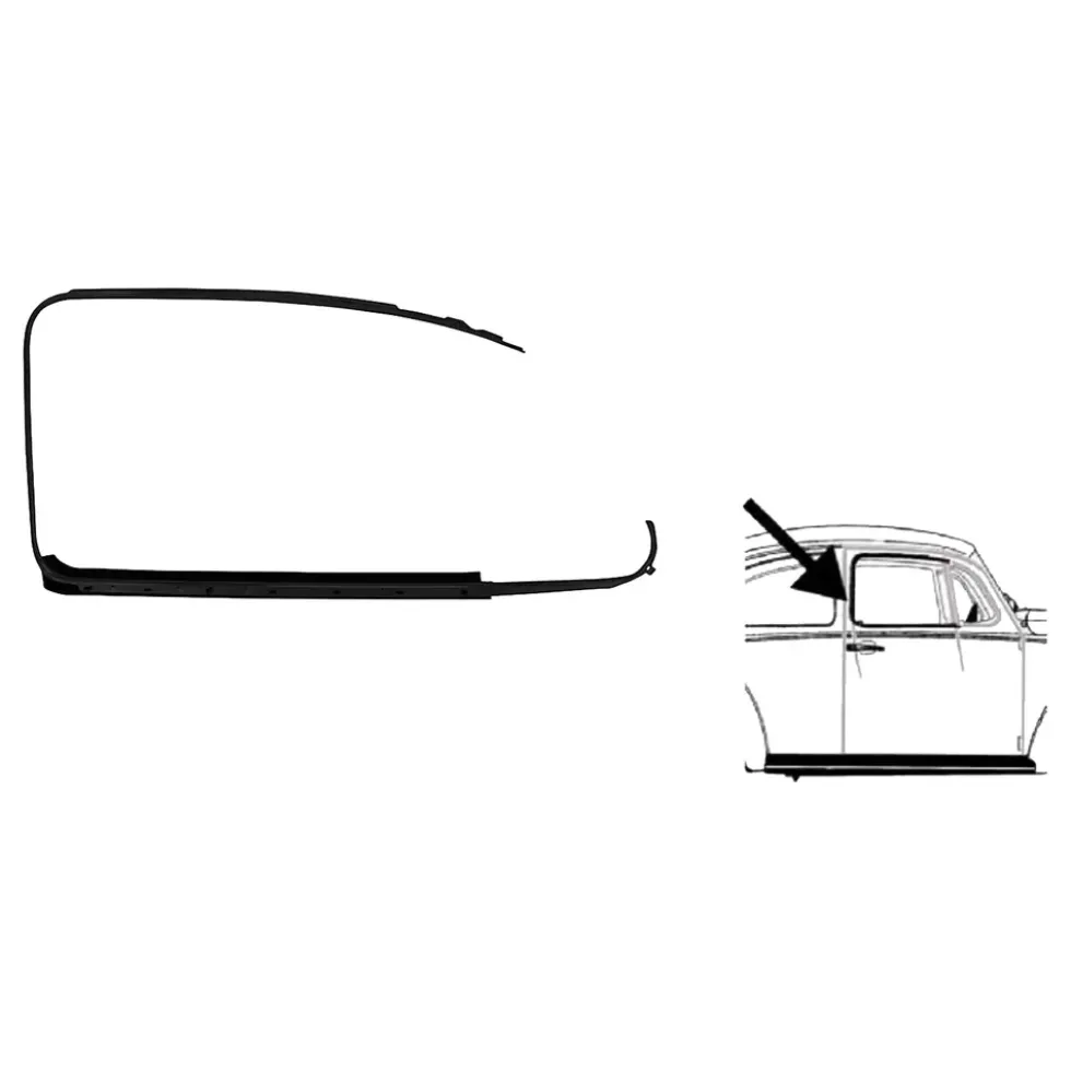 Lèche-vitre extérieur droit chromé pour Volkswagen Coccinelle Berline (08/1964-)