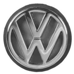 Logo adhésif VW chromé sur fond noir de coffre pour VW Golf 3 Berline Cabriolet et Variant (04/1992-08/1998)