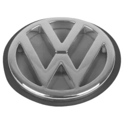 Logo adhésif VW chromé sur fond noir de coffre pour VW Golf 3 Berline Cabriolet et Variant (04/1992-08/1998)